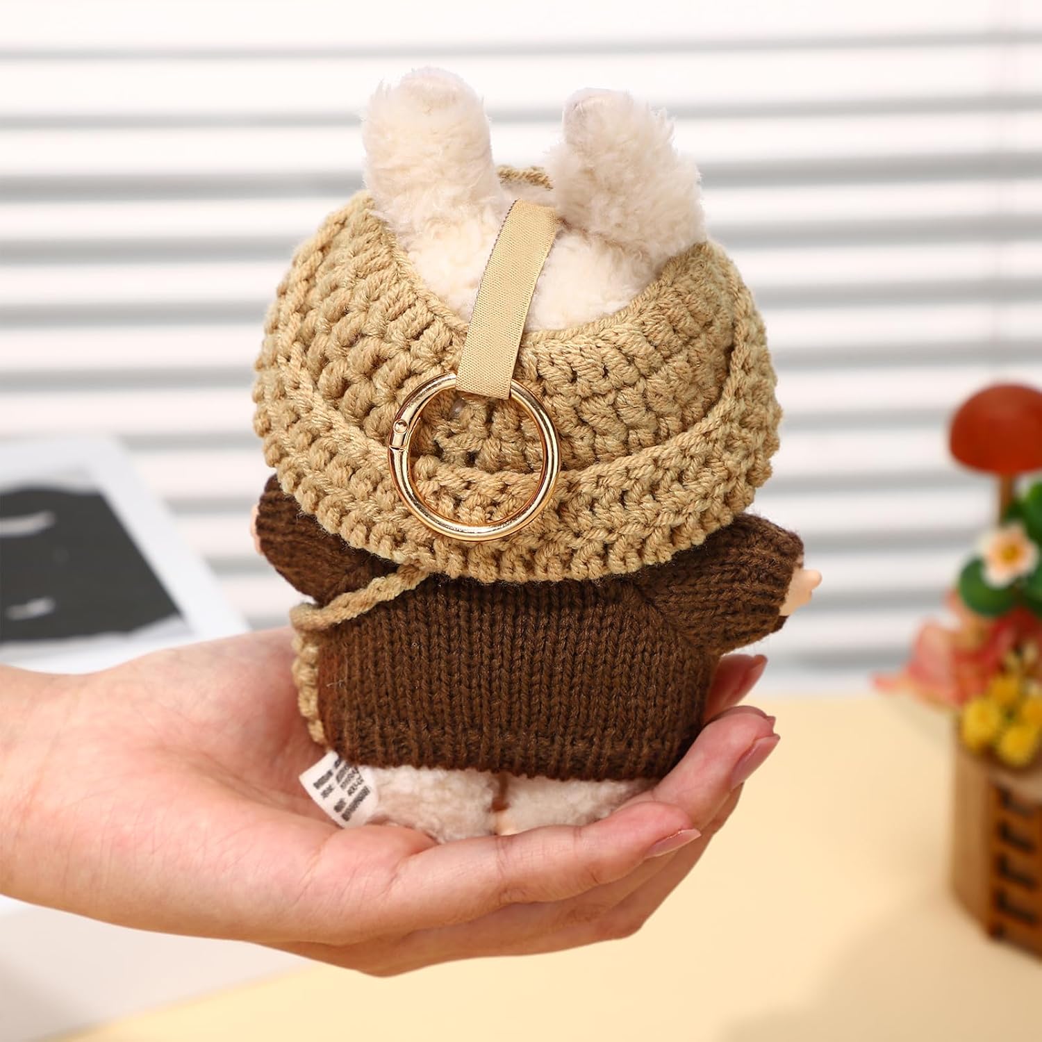 3-Piece Handcrafted Crochet Doll Clothes - Compatible with 5.91-6.7inch (15-17cm) Dolls, Stylish Doll Outfit with Hand Crocheted Hat, Sweaters, Bag