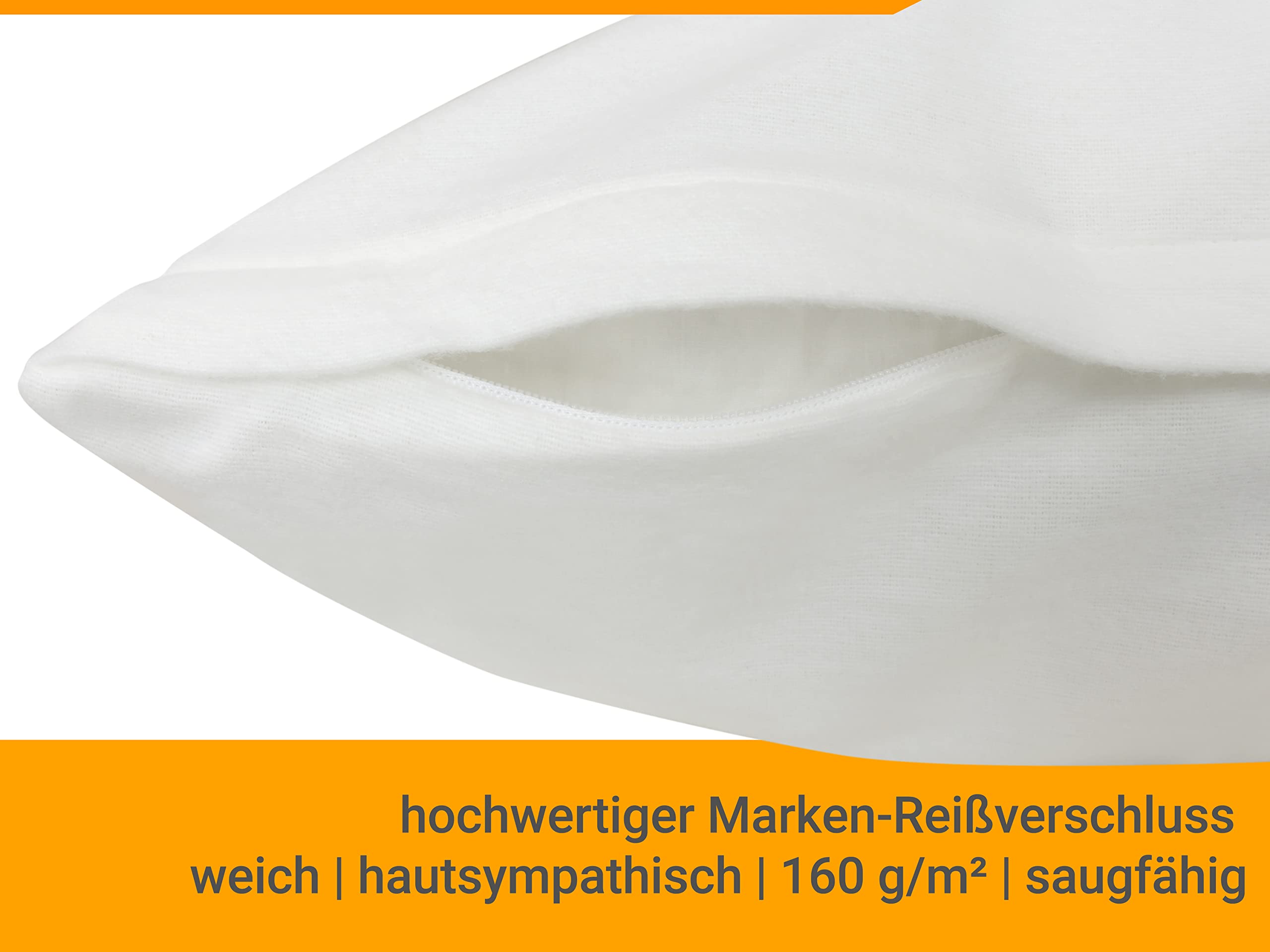 Dormisette Kissenschutzbezüge aus Feinflanell in Markenqualität Made in Germany 886.1145, 80 x 80 cm