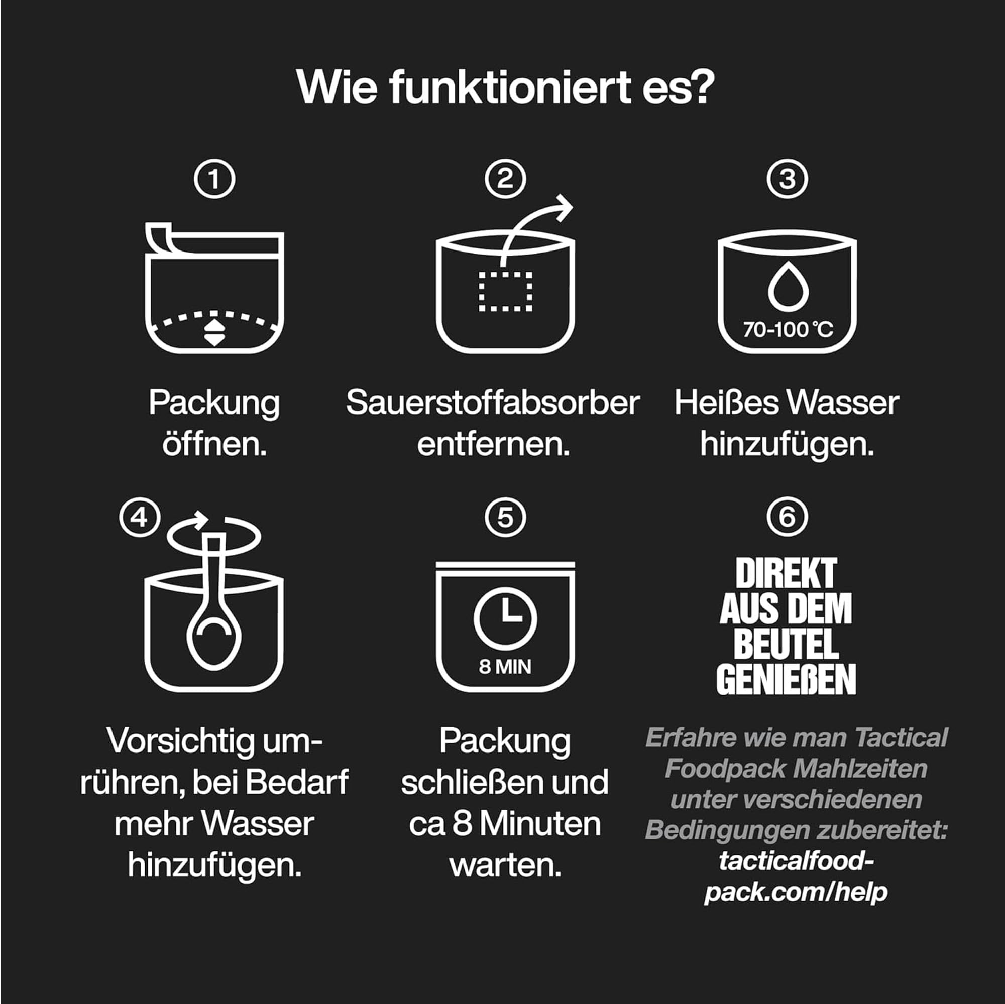 Tactical Foodpack 3er Set - 3 Gefriergetrocknete Mahlzeit (mit Fleisch) für Camping, Survival Outdoor Nahrung. Tracking oder Notfallrucksack – Fertiggerichte wie hausgemacht zum Verzehr bereit