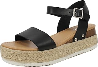 SODA Clip Topshoe Avenue Women's Open Toe Ankle Strap Espadrille Sandal