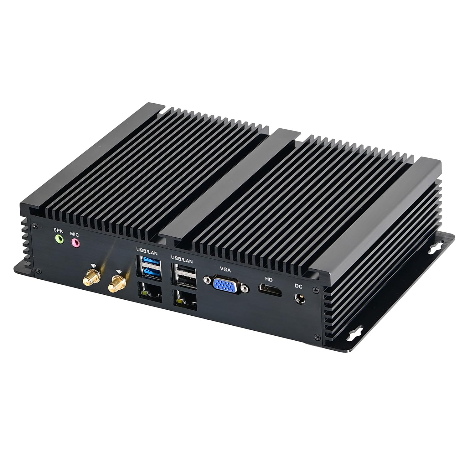 Industrial Computer, Fanless Mini PC, Windows 11 / Linux Ubuntu, I5 8250U 8259U 8260U 8350U 8265U, IM07, GPIO, Watchdog, WOL, SIM Slot, 2 x LAN, 6 x COM, 0 RAM, 0 Storage, Barebone No System