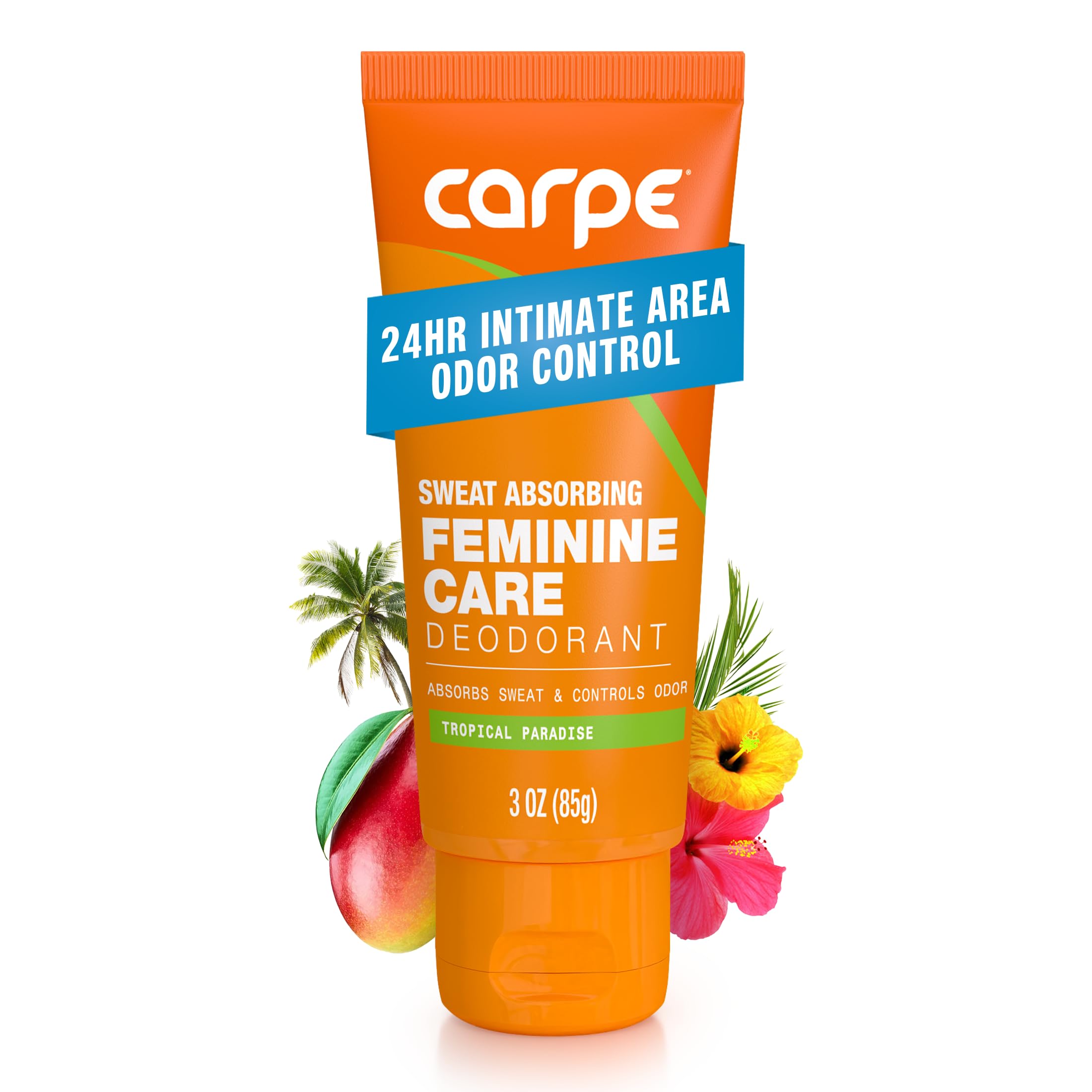 NEW Carpe Feminine Care Intimate Deodorant for Women, pH Balanced and Sweat Absorbing Whole Body Deodorant, Gynecologist Tested, Safe for Private