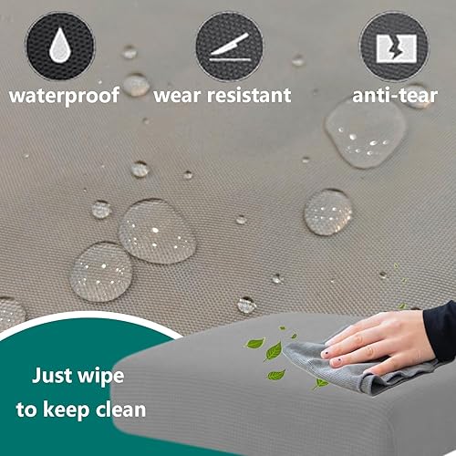 Miniatura 10 de FLYMEI Fundas para cojín de patio, fundas de cojín de repuesto para exteriores, resistentes al agua, con cremallera, fundas de cojín para muebles de