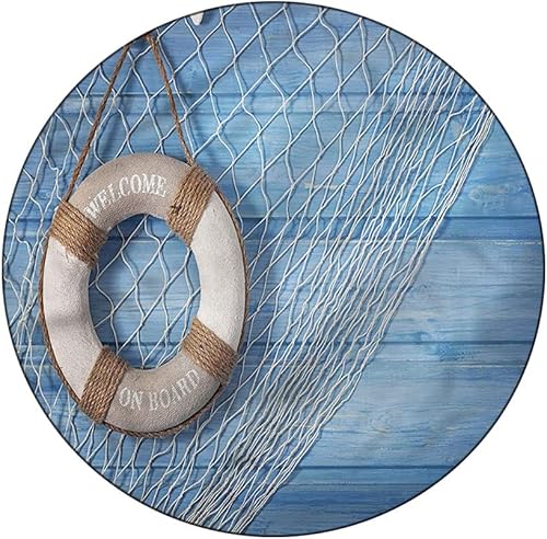 Mantel redondo, mantel de boya para mesa auxiliar, ocio de naturaleza desgastada, se adapta a mesas redondas de 48 pulgadas de diámetro, para
