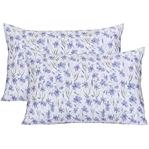 Feather & Stitch 300 TC 100% Cotton Standard Size Pillowcases 2 piece, Ultra Soft Set of 2 Sateen Weave Pillow Covers with Envelope Closure, Wrinkle & Fade Resistant- 20X30 Inch - Indigo Floral