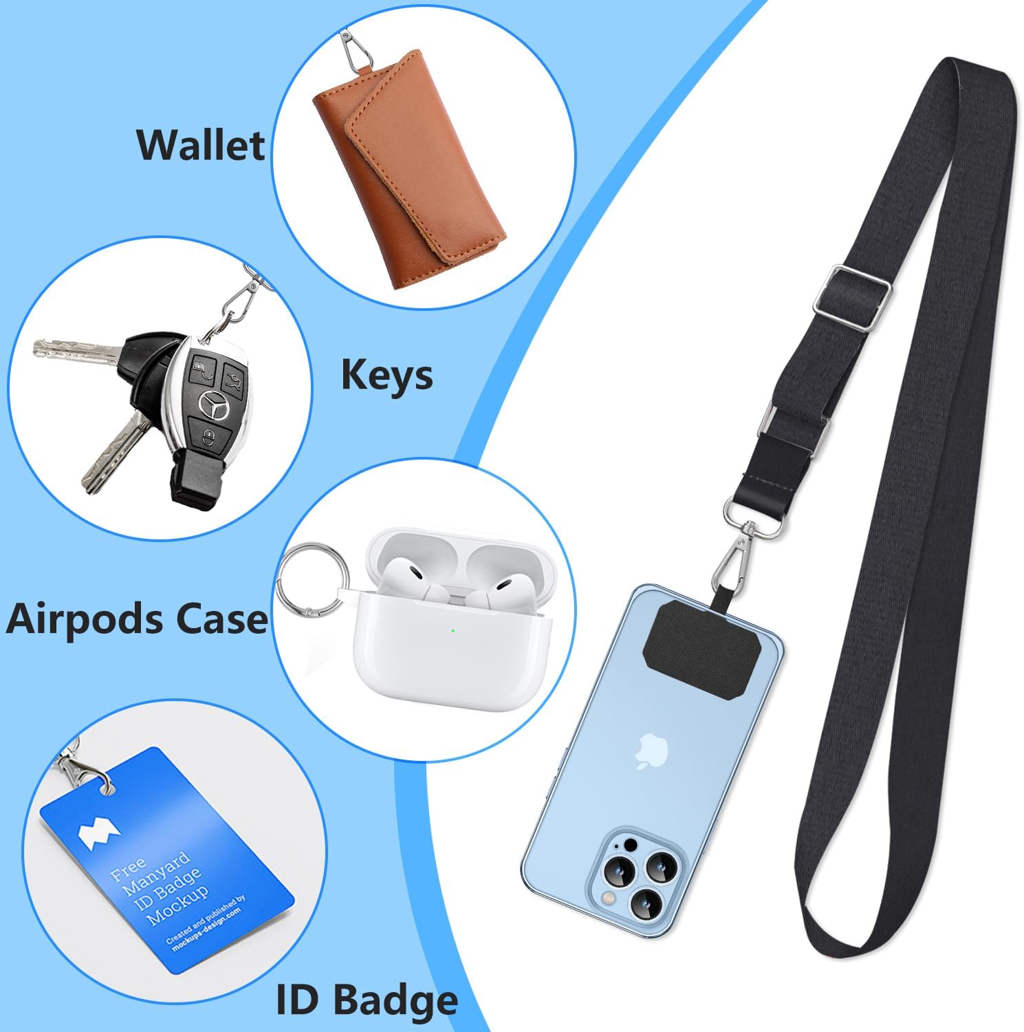 2 Pack Phone Lanyard Cell Phone Lanyard Crossbody Adjustable Phone Strap for Use Around the Neck Cell Phone Lanyard - Image 4