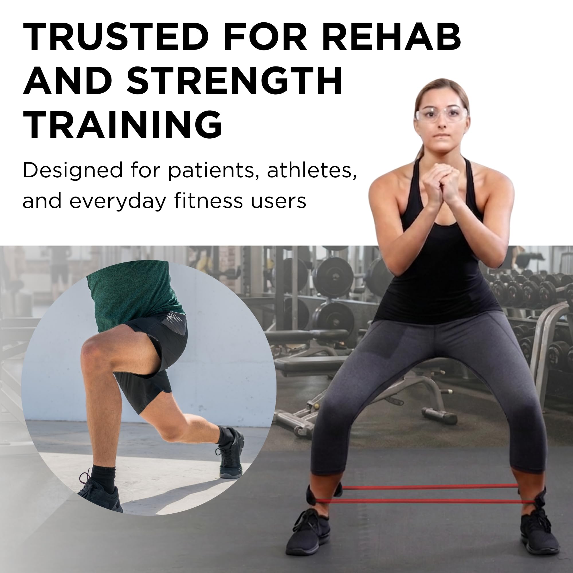 TheraBand Professional Latex Resistance Tubing with Handles For Upper-Body Exercise, Rehab and Conditioning, 12 Inch With Padded Cuffs, Red, Medium, Beginner Level 3