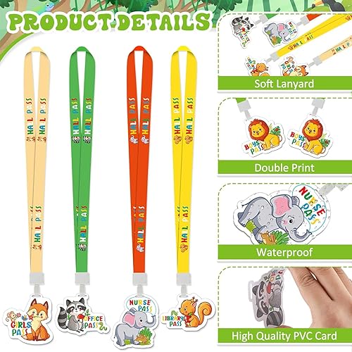 Miniatura 3 de Ctosree Juego de 8 cordones irrompibles de PVC para pasillos y pases escolares, suministros escolares, suministros para profesores, para aula,