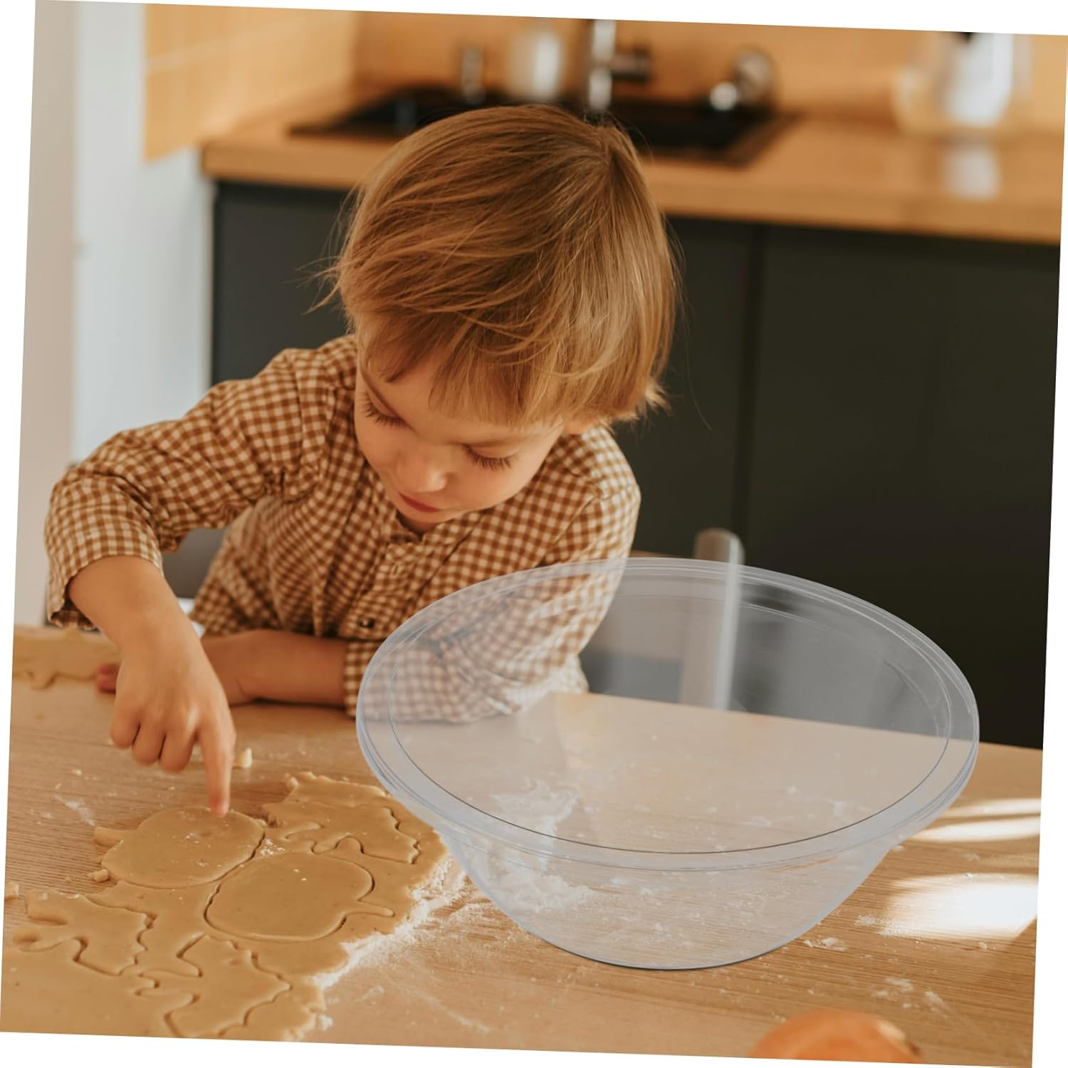 GLEAVI Deep Plastic Mixing Bowl Lid Nonstick Kneading Basin Portable Wash Tub for Cooking Baking and Food Prep Large for Fruits and Vegetables