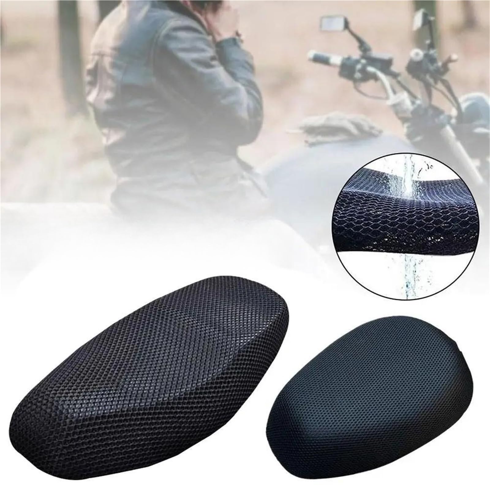 LISTEAM Coprisella traspirante per moto Cuscino Coprisedile Per Moto | Fodere traspiranti per cuscino coprisedile antiscivolo per moto(A 2 PCS)