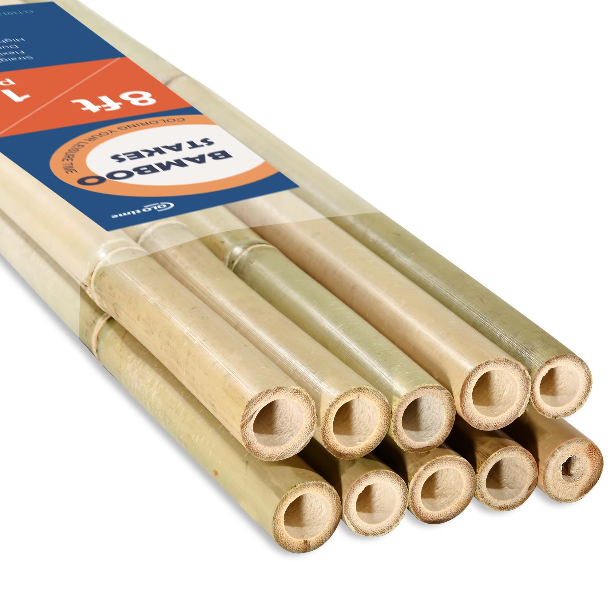 Photo 1 of COLOtime 8FT Bamboo Stakes Plant Stakes 1 Inch Thick Diameter Garden Stakes Heavy Duty for Plant Support Outdoor Climbing Plants Support Gardening Stakes 10 Pack