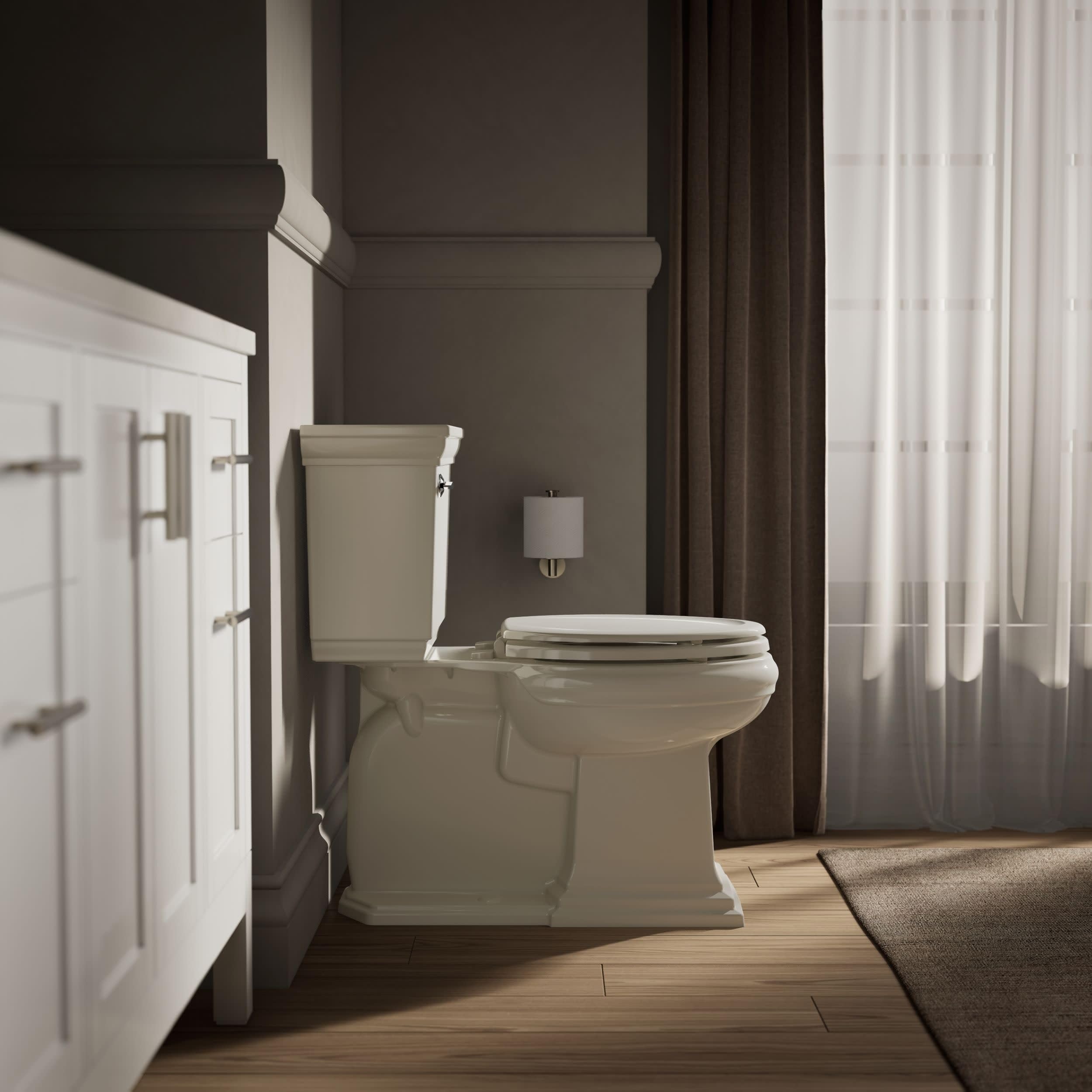 KOHLER Lunette WC allongée en bois moulé avec charnières en plastique de couleur assortie K-4647-96 Biscuit