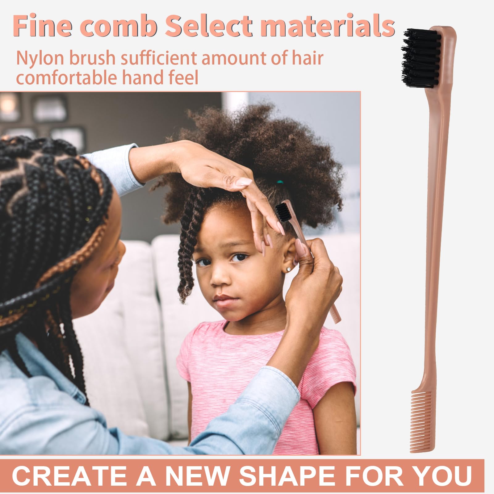 Cepillo para el cabello con botella de spray para el cabello de 200 ml, cepillo desenredante para cabello natural para cabello afro 3a a 4c, cabello rizado, ondulado y rizado (terracota)