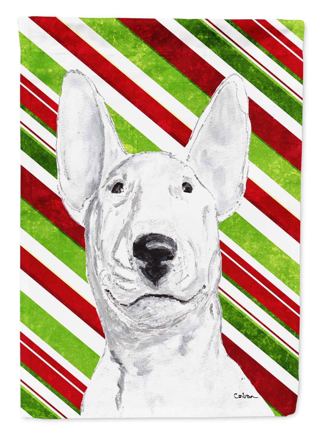 Drapeau de jardin Noël Bull Terrier multicolore Caroline's Treasures