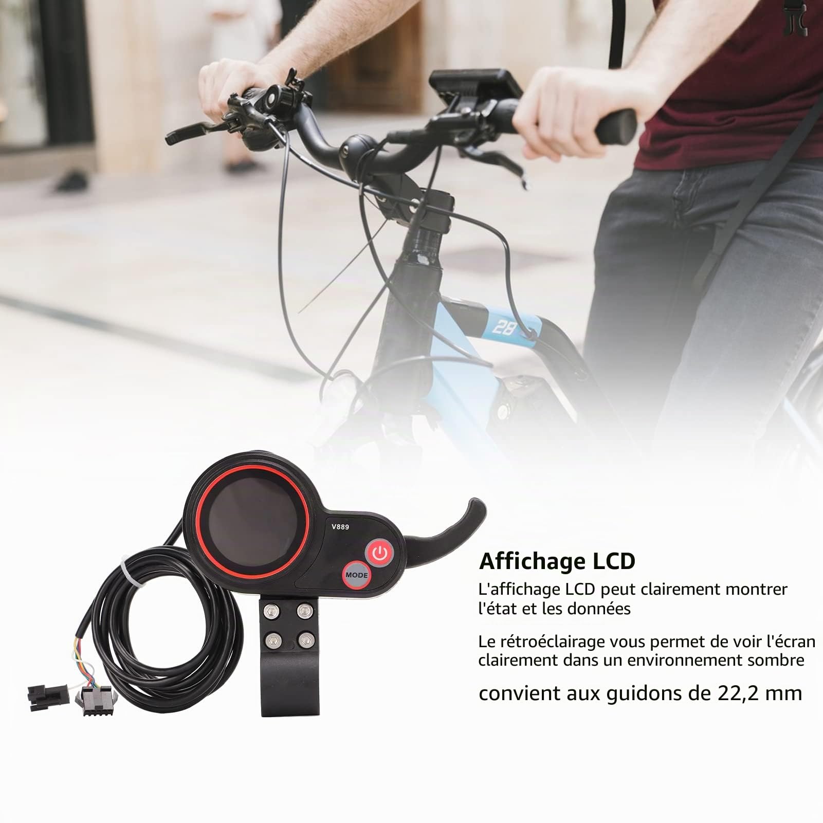 BuyWeek Kit de contrôleur de Moteur sans balais pour Scooter électrique KUGOO M4, 24V 36V 48V Scooter électrique Brushless Controller V889 LCD Display Meter Set
