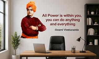 Swami Vivekananda Motivational Quote Wall Sticker for Living Room, Study Room and Office Decor (swamii 01)
