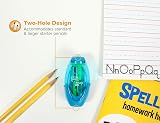 Bostitch Office Pencil Sharpener, Manual, Twist-n-Sharp with Shavings Tray, Kids, Boys, Girls, Colored Pencils, 3-Pack, Blue, Orange, Pink – view 3