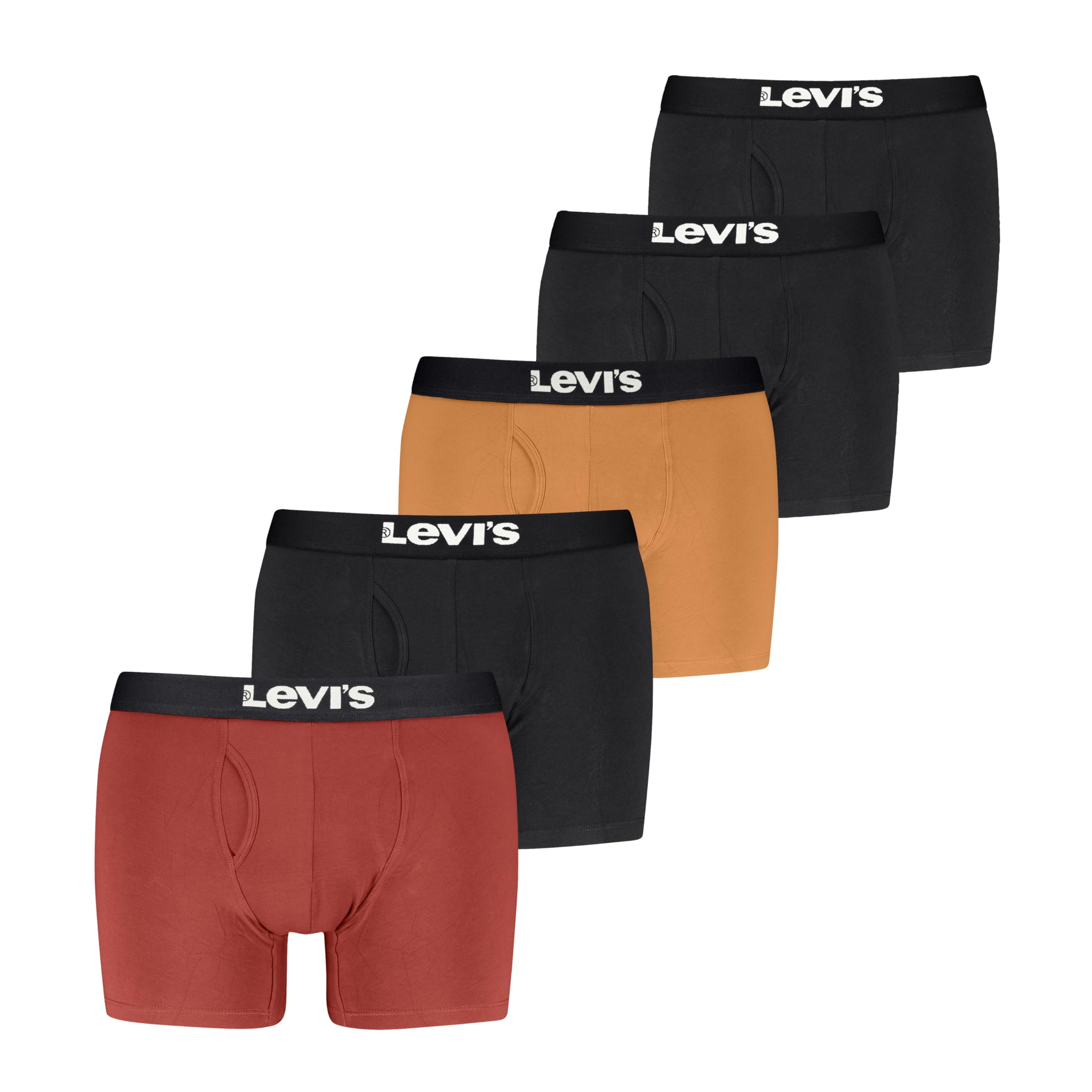 

                                                    Levi's Men's 5-Pack Solid Basic Boxer Brief, Red/B