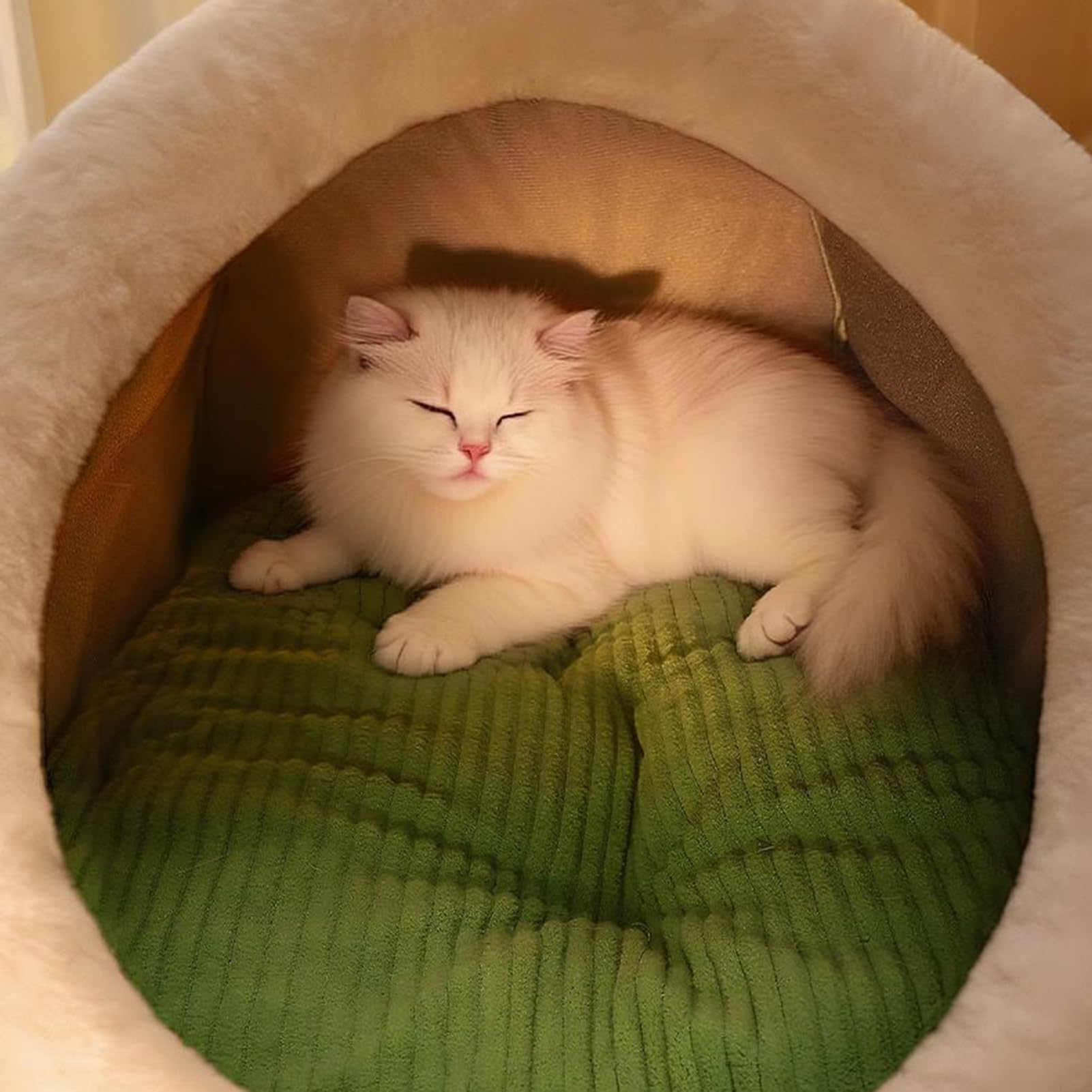 Caseta para gatos manta, cama cerrada para gatos | Suave caseta con diseño | de abierta y extraíble lavable, para animales domésticos pequeños, cachorros, invierno sueño en casa