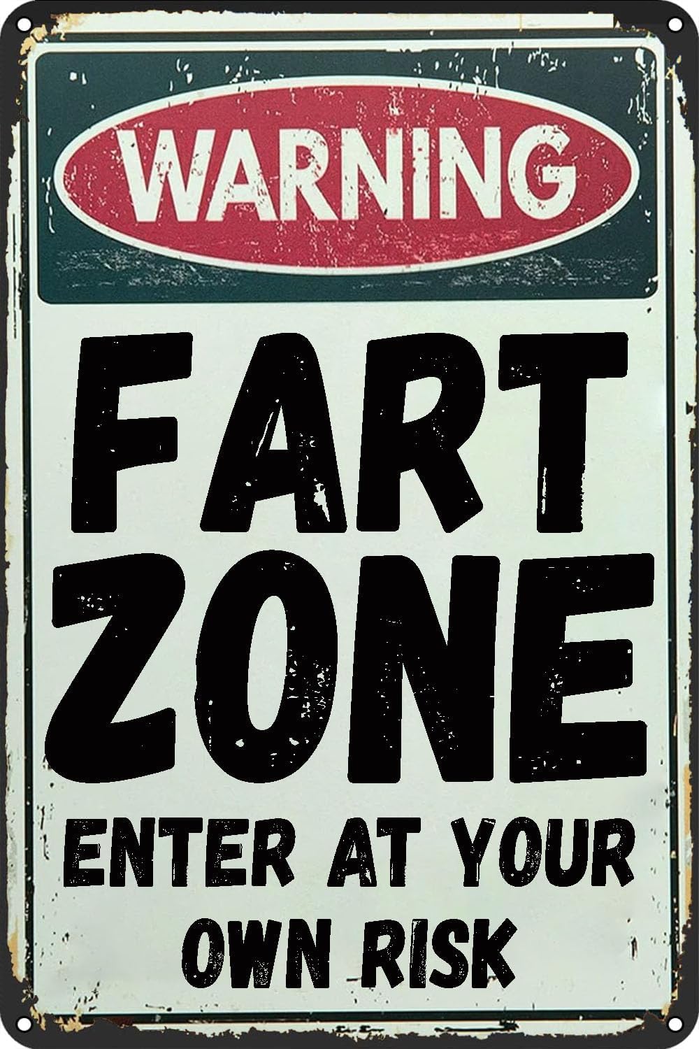 Warning Fart Zone Funny Tin Sign Bar Pub Garage Diner Cafe Home Wall Decor Art Metal Poster Vintage Home Decor Room Door Accessories Poster Gifts 8 X 12 Inch