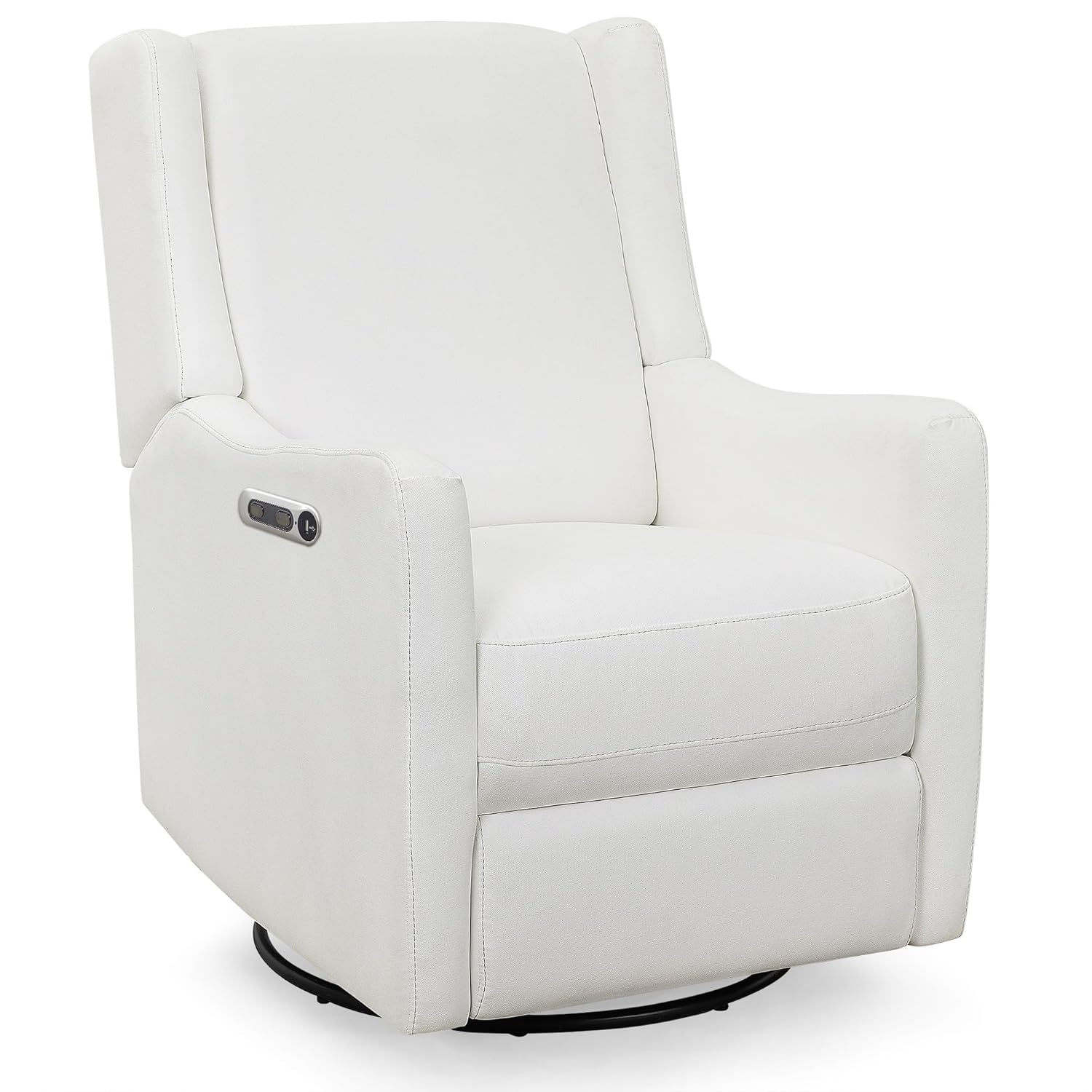 Delta Children Mercer Power Recliner Swivel Glider with USB Ports - Stain-Resistant LiveSmart Fabric for Nurseries, Pearl