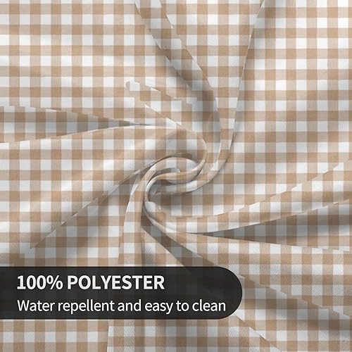 Miniatura 4 de Mantel a cuadros de Acción de Gracias, mantel redondo de otoño de 60 pulgadas, mantel de calabaza otoñal a cuadros de búfalo, tela lavable y