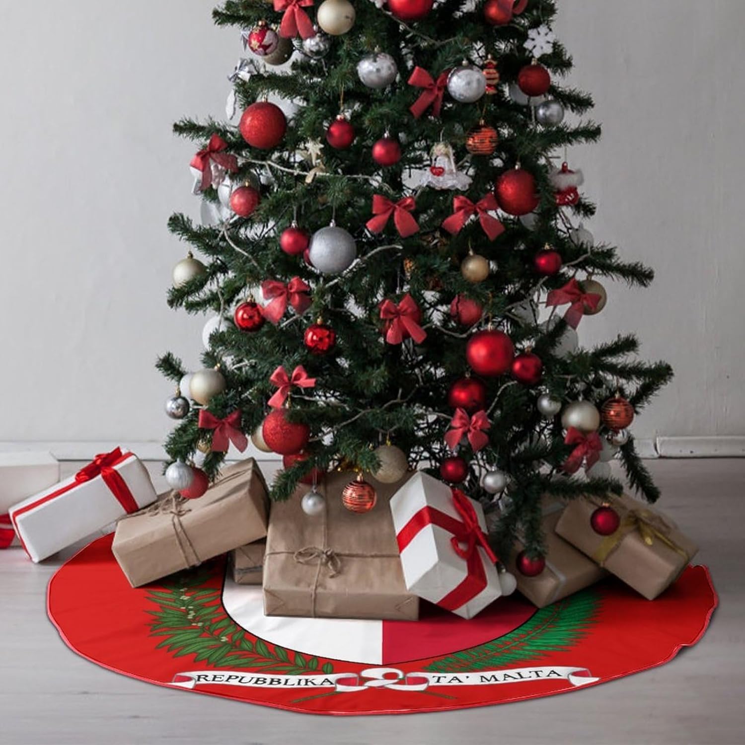 Coat of Arms of Malta Graphic Christmas Tree Skirt for Xmas Trees Skirts Holiday Party Decorations