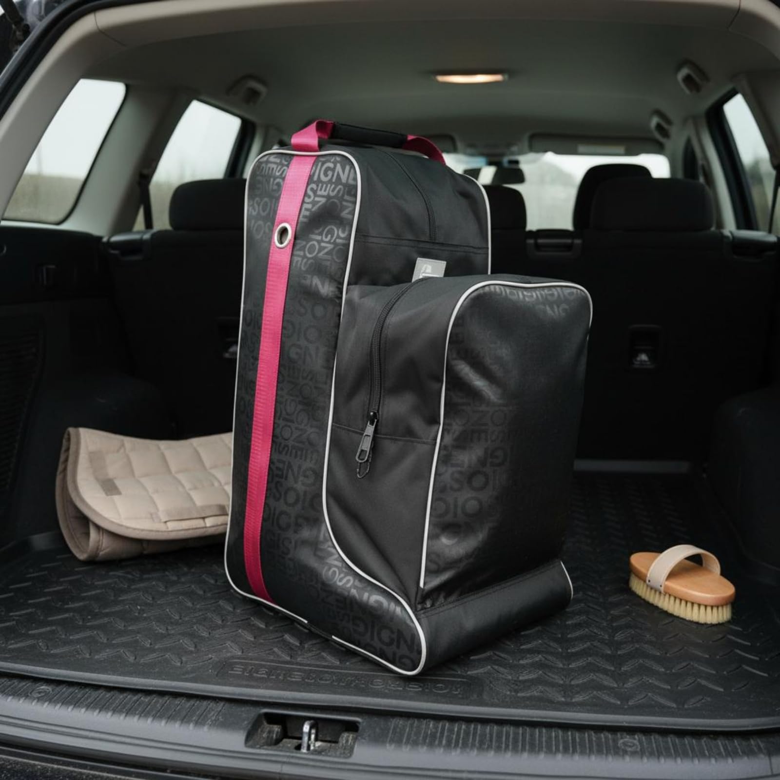 Contenitore Attrezzatura Equestre Borsa Stivali da Equitazione Custodia Porta Stivali Organizzatore Borsa Autoportante in Poliestere con Manico per Trasporto Adatta Competizioni 46cm