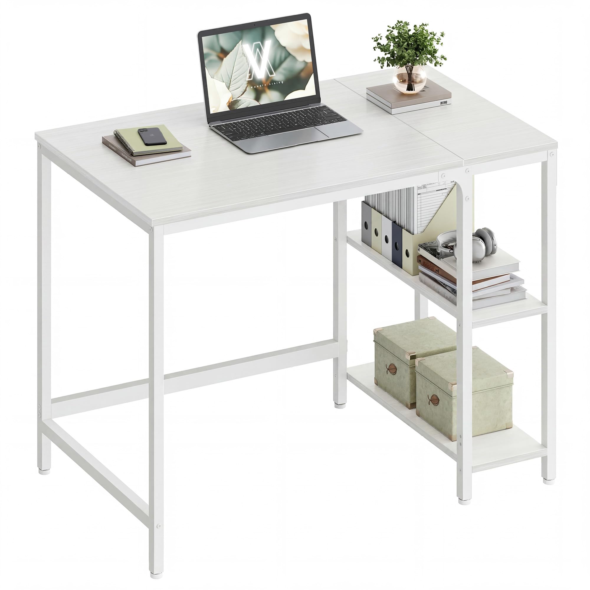 VASAGLE Tisch, Computertisch, Bürotisch, 100 x 50 x 76 cm, moderner Stil, für Arbeitszimmer, Schlafzimmer, Wohnzimmer, ahornweiß LWD046W01
