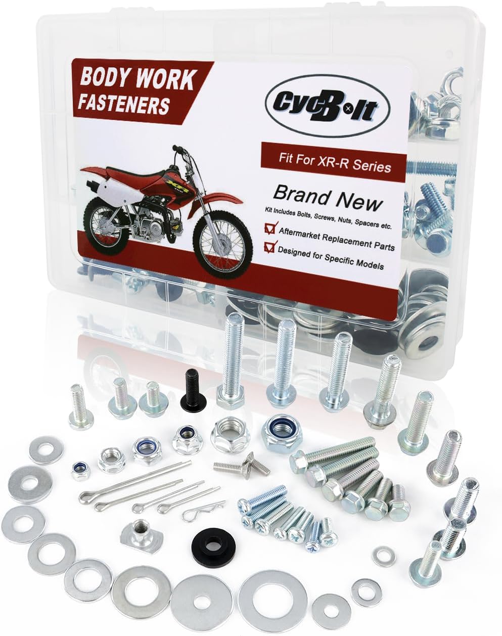 Dirt Bike Body Bolt Set Compatible with XR250R XR50R XR400R XR400M XR600R XR650R XR230R XR200R XR80 XR70R XR100R, 120 PCS Body Screw Kit Bolts Fastener Kits