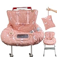 Vista 8 de Funda para carrito de compras para bebé niña y niño Funda resistente al agua para silla alta con bolsa para teléfono y bolsillo Funda de carrito