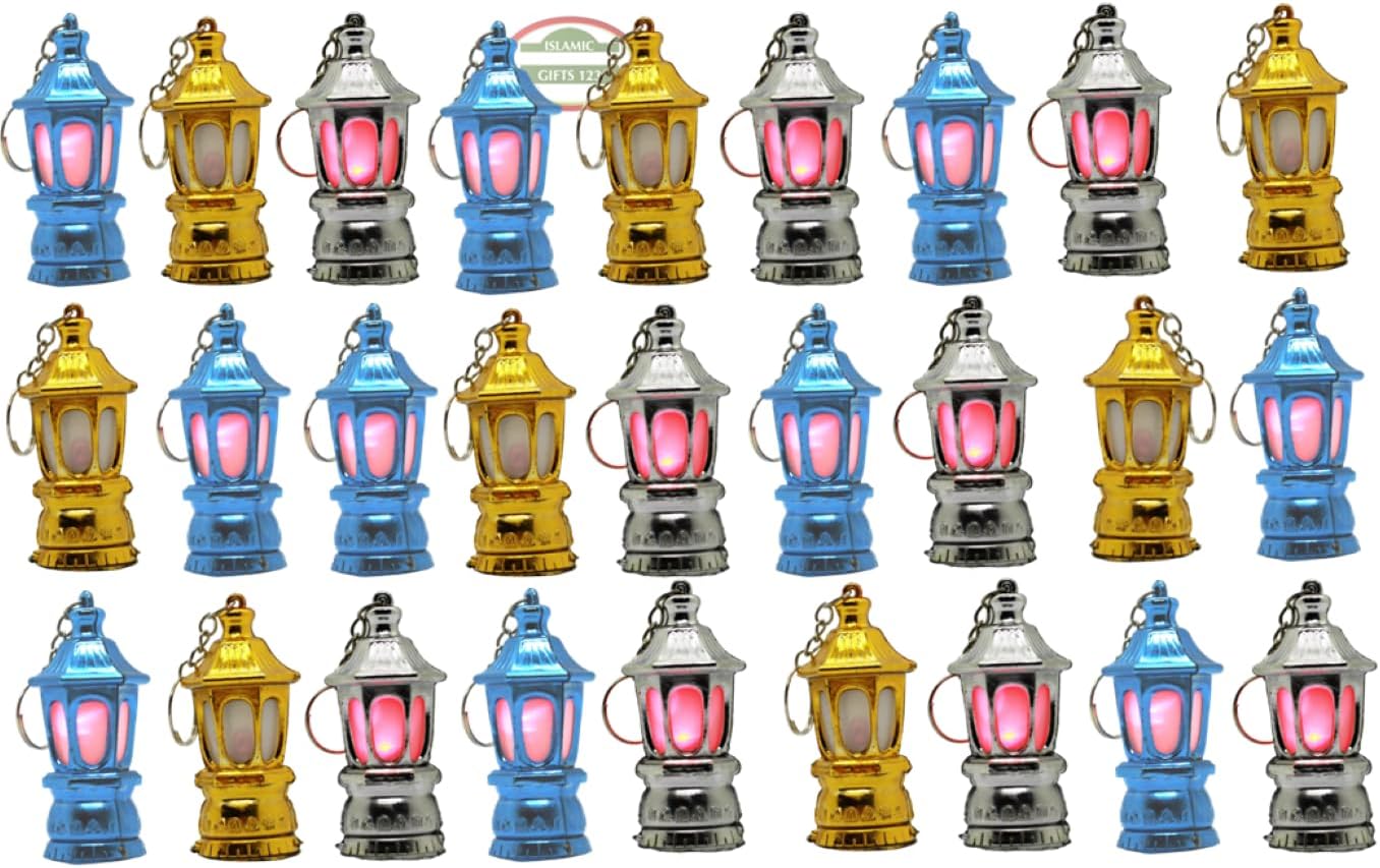 Mini Keychain Flashlights Pocket Ramadan Lantern Key Chain Keyring Islamic Eid Gift for Bag Handbag Purse Home Ramadan Gift