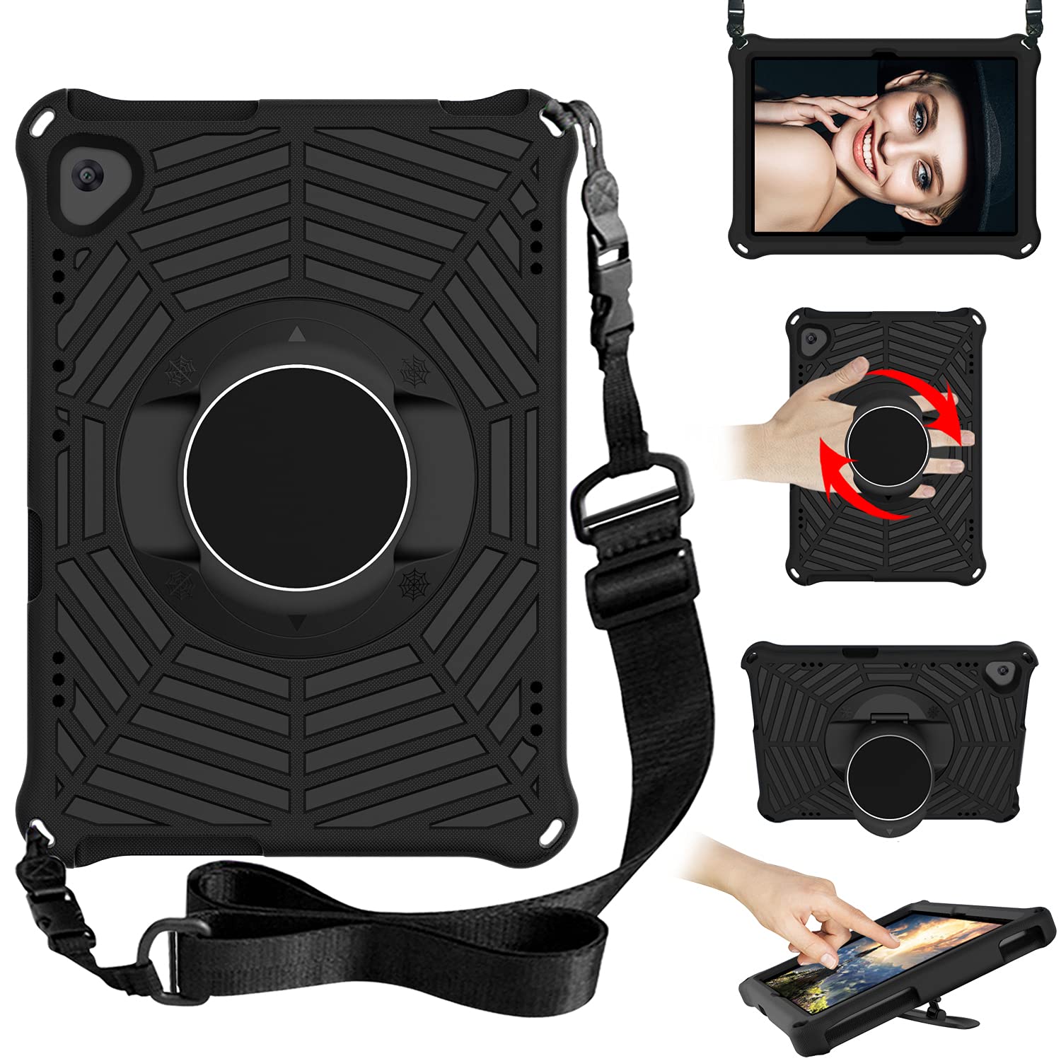 Custodia Antiurto Per Bambini Per Huawei MediaPad T5 10 - Cover In EVA Con Maniglia E Supporto, Blu - 3