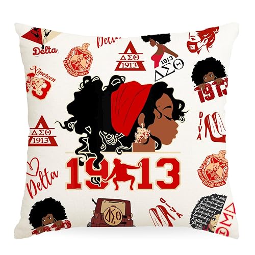 Greek Sorority Pillow Covers Sorority Gifts Pillow Case Throw Pillow Covers Decorative Pillowcase Cushion Cover with Car Couch Sofa Chair Bed Living Room 18x18 Inch