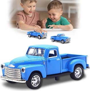 AGSIXZLAN Little Blue Truck Toy 1:32 Alloy Pull-Back for Toddlers Boys Girls Ages 2-8, Open Doors, Driveable Fun Gift