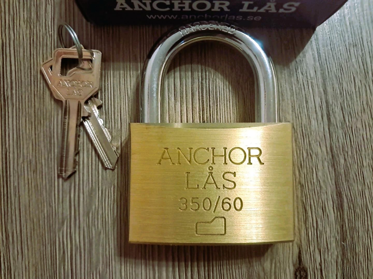 Anchor LAS 350/60 STD/Sweden/Brass Padlock with 2 Keys