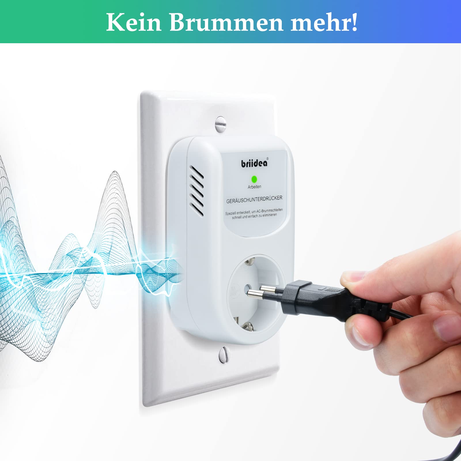briidea Netzfilter-Zwischenstecker, Ground Loop Brummunterdrücker Plug-Style Wechselspannungsfilter, Weiß