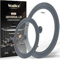 Vista 15 de Universal Lid for Pots, Pans and Skillets - Walfos Tempered Glass Pan Lid with Heat Resistant Silicone Rim, BPA Free Large Pot Lids Fits 8" to 12