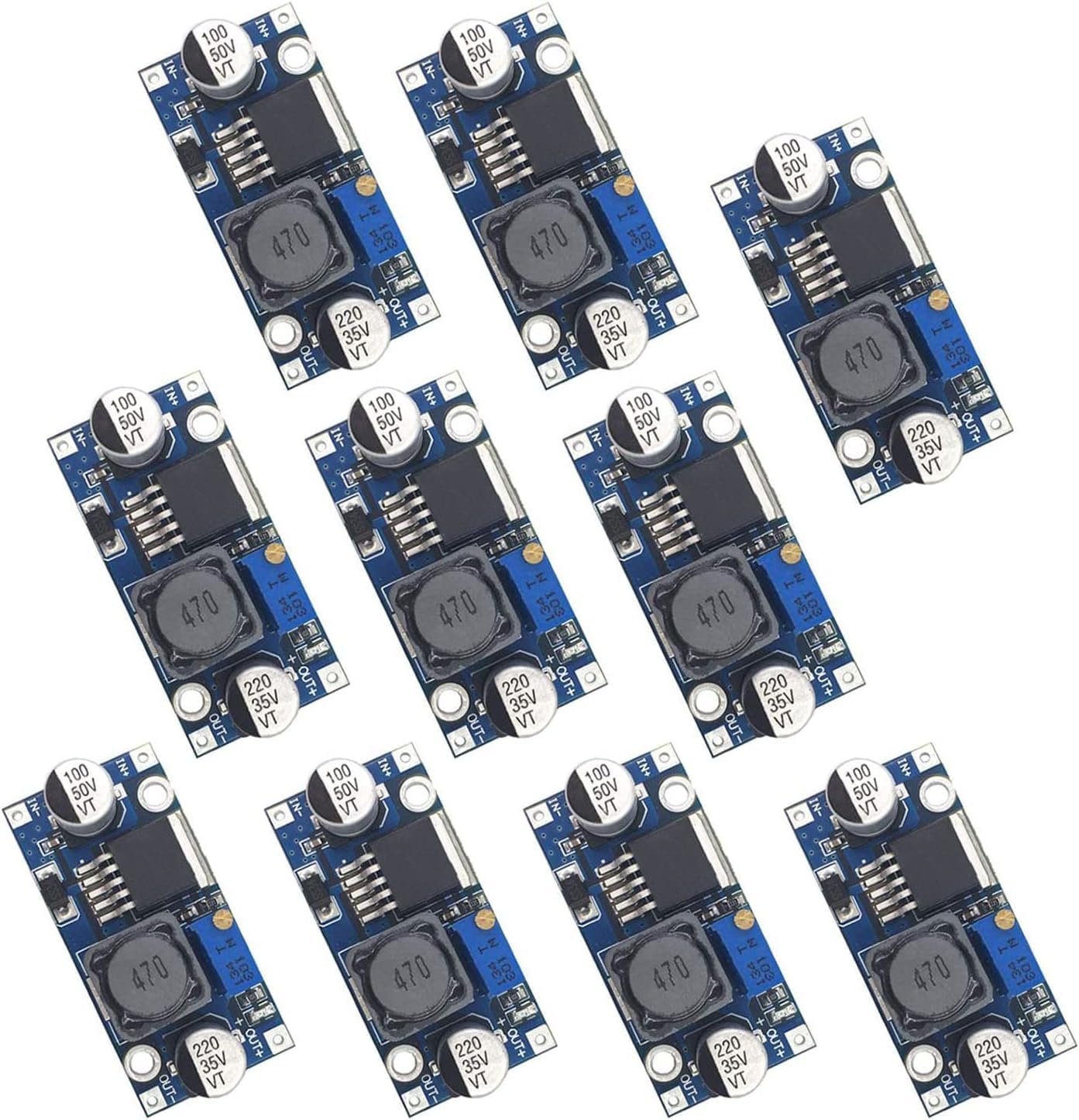 10 Pack DC to DC High Efficiency Voltage Regulator 3.2-35V to 1.25-30V Buck Converter DIY Power Supply Step-Down Module