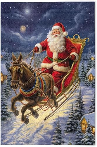 Christmas Santa Claus Jigsaw Puzzles for Adults 1000 Pieces,Colorful Puzzle with Mesh Storage Bag for Gift 2011935