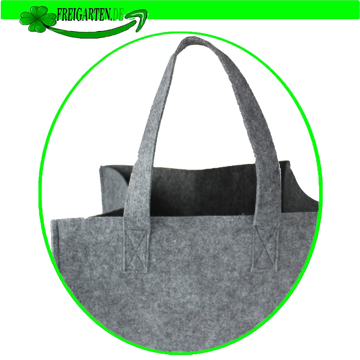 FREIGARTEN.DE Borsa In Feltro Grigio Chiaro Per Legna | Cesto Multiuso 43x43x37 Cm | Prodotta In UE - 5