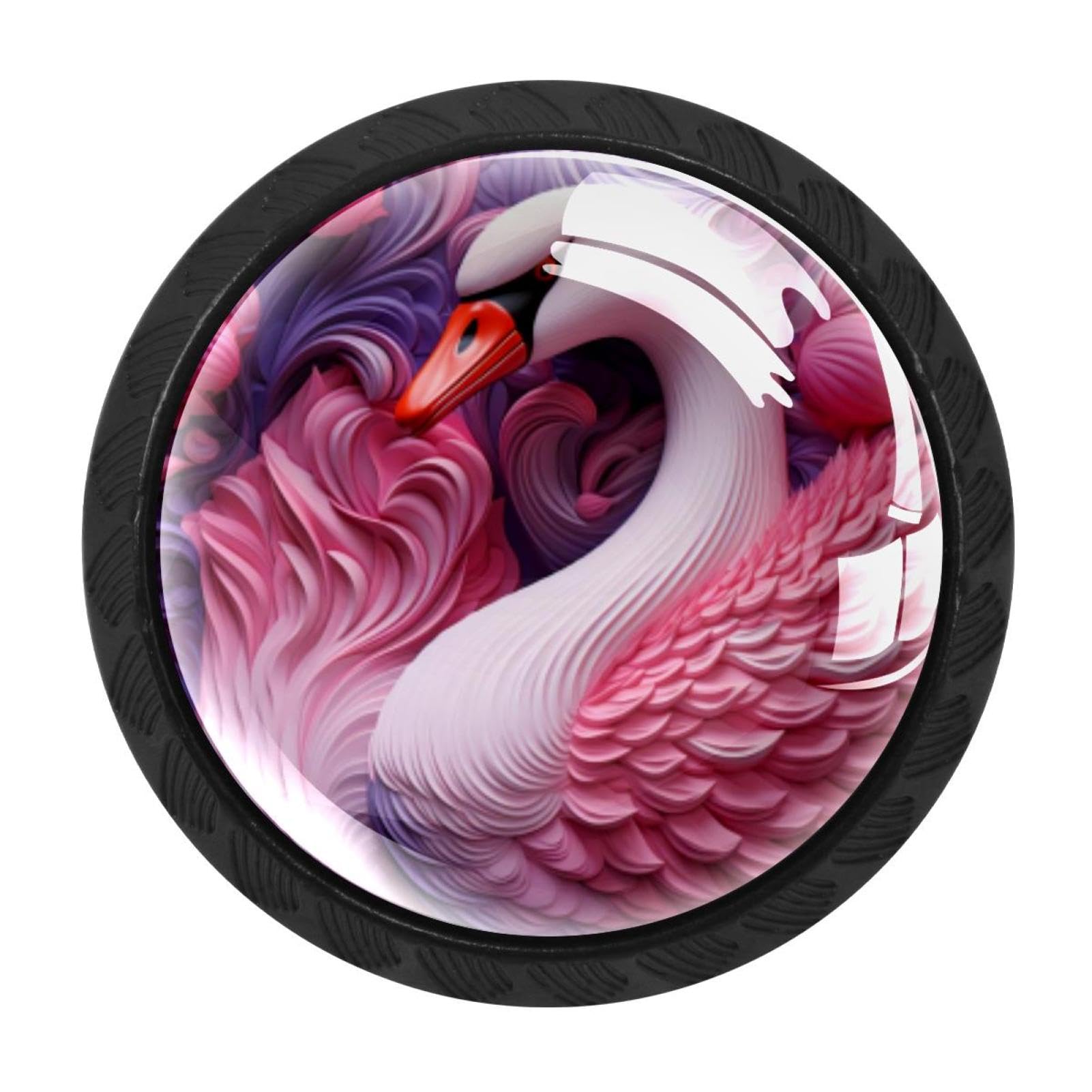 Chenzzzz Multicolored 05 4 Pack Black Swan Kitchen Handles, Cabinet Pulls Hardware For Cupboard Drawer Knobs Dresser Pulls