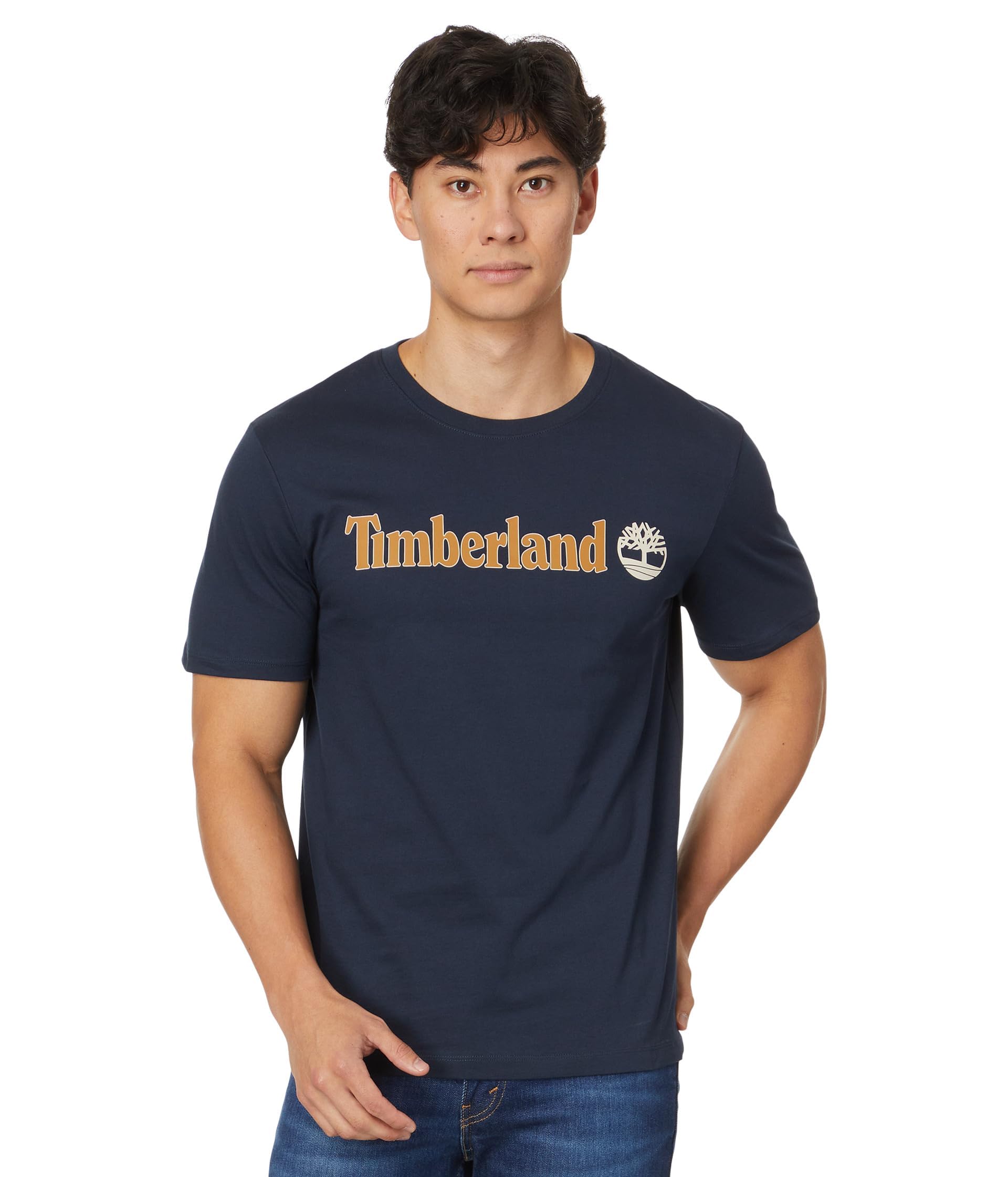 Timberland Linear Logo Short Sleeve tee Dark Sapphire L Men, Dark Sapphire, L