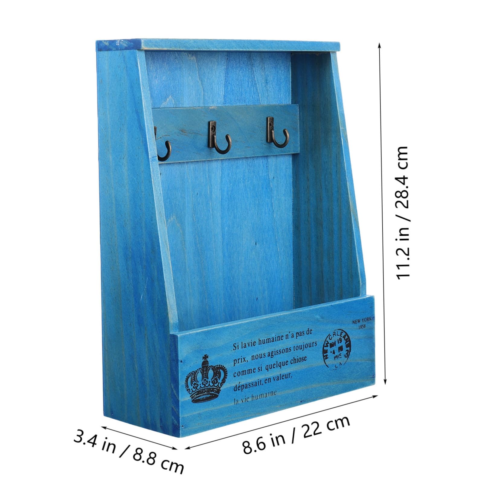 Gatuida Contenitore per Chiavi da Parete in Legno Blu, Stile Creativo