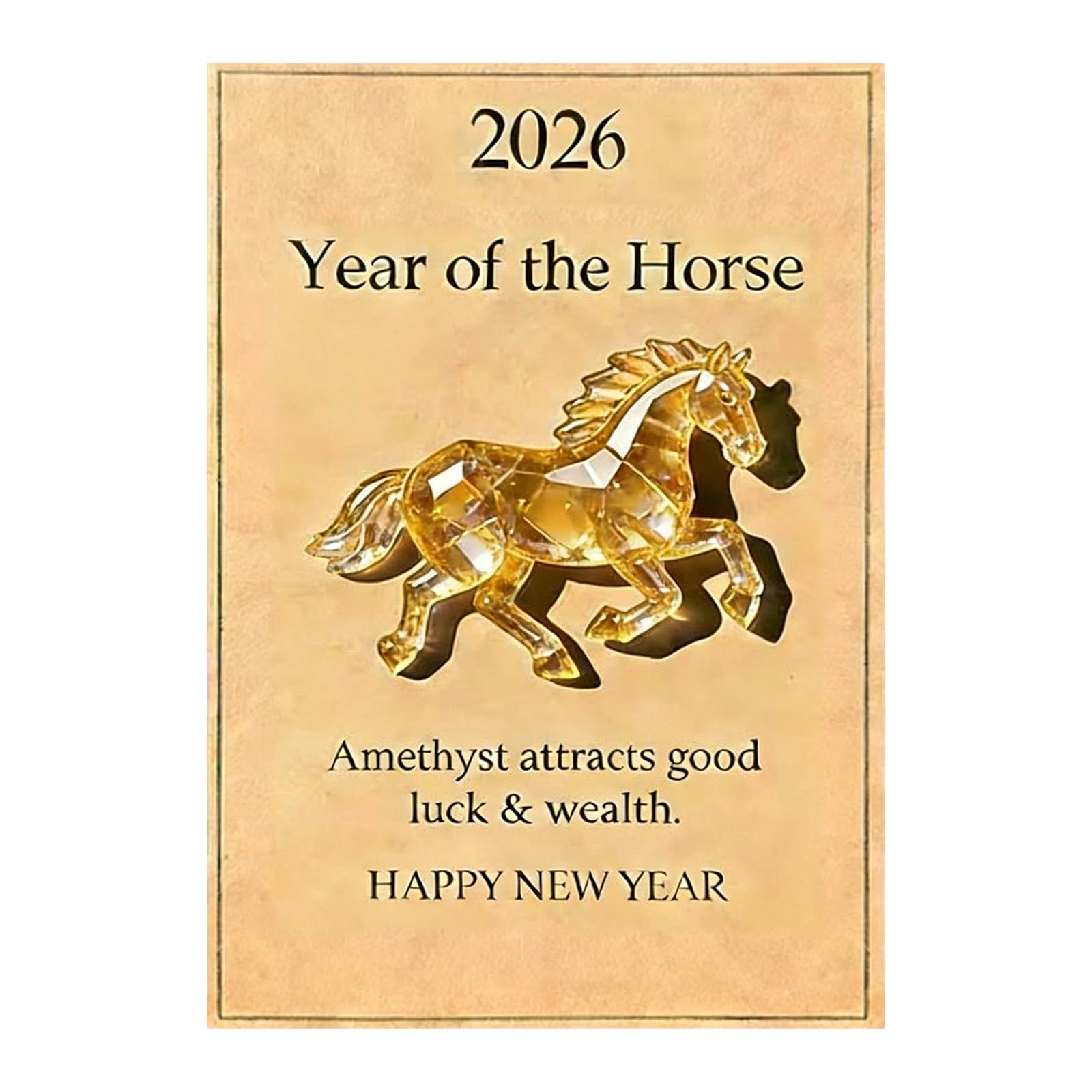 Piceioep Affirmation Card Set, Acrylic Horse Charm for Birthday Wedding and Chinese New Year Celebrations Birthday Party Deck Horse