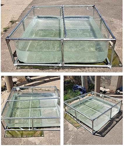 Miniatura 2 de Pool Above Ground Aquarium Pool with Support Transparent Viewing Panel and Drain Valve, PVC Pool Pond, Fish Pool for Breeding Koi, Aquaculture Pool