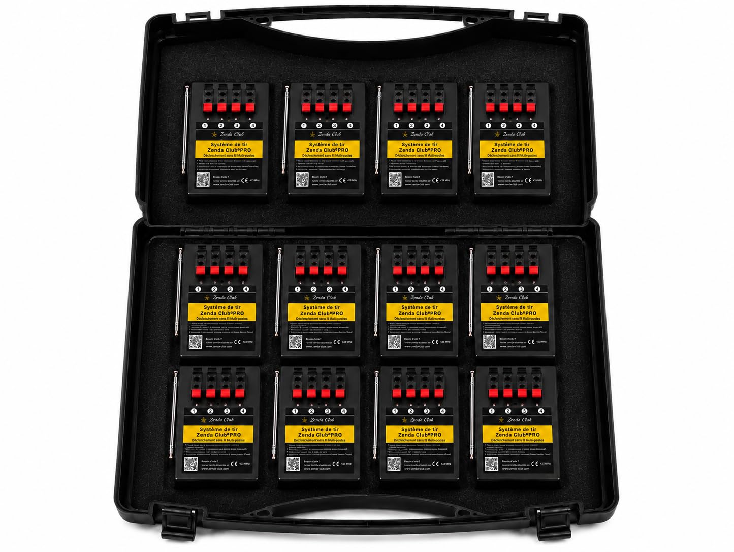 zenda club® Système de Tir Pyrotechnique sans Fil 24 Canaux pour Feux d’Artifice et Effets Pyrotechniques – 6 Récepteurs 4 Voies – Portée 500 m – 433 MHz