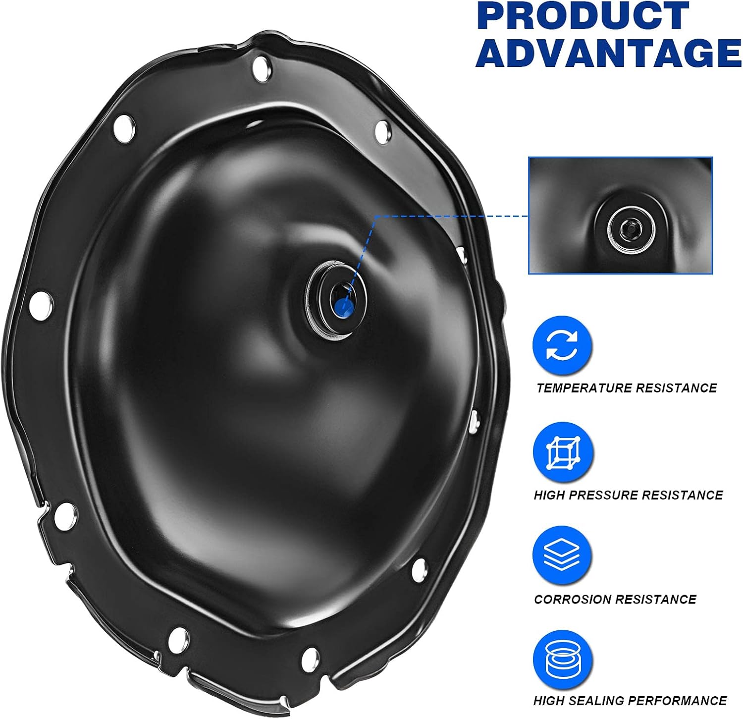 Rear Differential Cover and Gasket Set Replacement for Chevrolet Silverado 1500 1999-2008 Suburban 1500 Tahoe Blazer S10 GMC Jimmy Sonoma Yukon Escalade