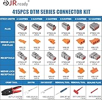 Vista 2 de JRready Kit de conectores Deutsch Serie DTM, 2 3 4 6 8 12 pines conectores DTM impermeables grises, herramienta de crimpado Deutsch ACT-LY-20DTM