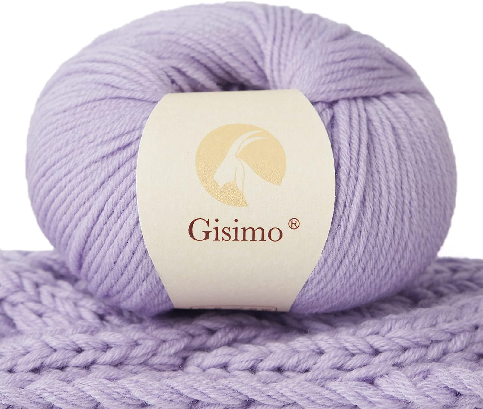 100% Merino Wool Yarn, 6-Ply Luxurious and Soft Yarn for Hand Knitting & Crocheting, 1.76 OZ/50g, 127 yds/116 Meters (Purple, 1 Ball)